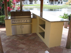 custom outdoor kitchen built in lynx bbq grill